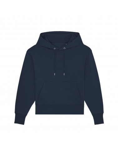 GRUBA BLUZA KRÓTKA Z KAPTUREM UNISEX GRANATOWA