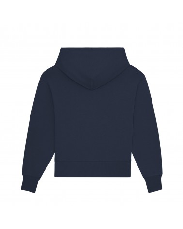 GRUBA BLUZA KRÓTKA Z KAPTUREM UNISEX GRANATOWA