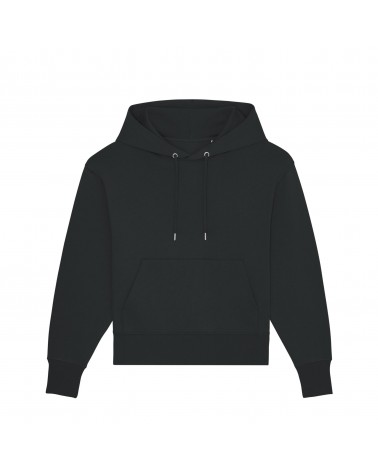 BLUZA KRÓTKA Z KAPTUREM UNISEX CZARNA