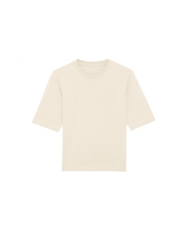 TSHIRT LUŹNY DAMSKI BEŻOWY