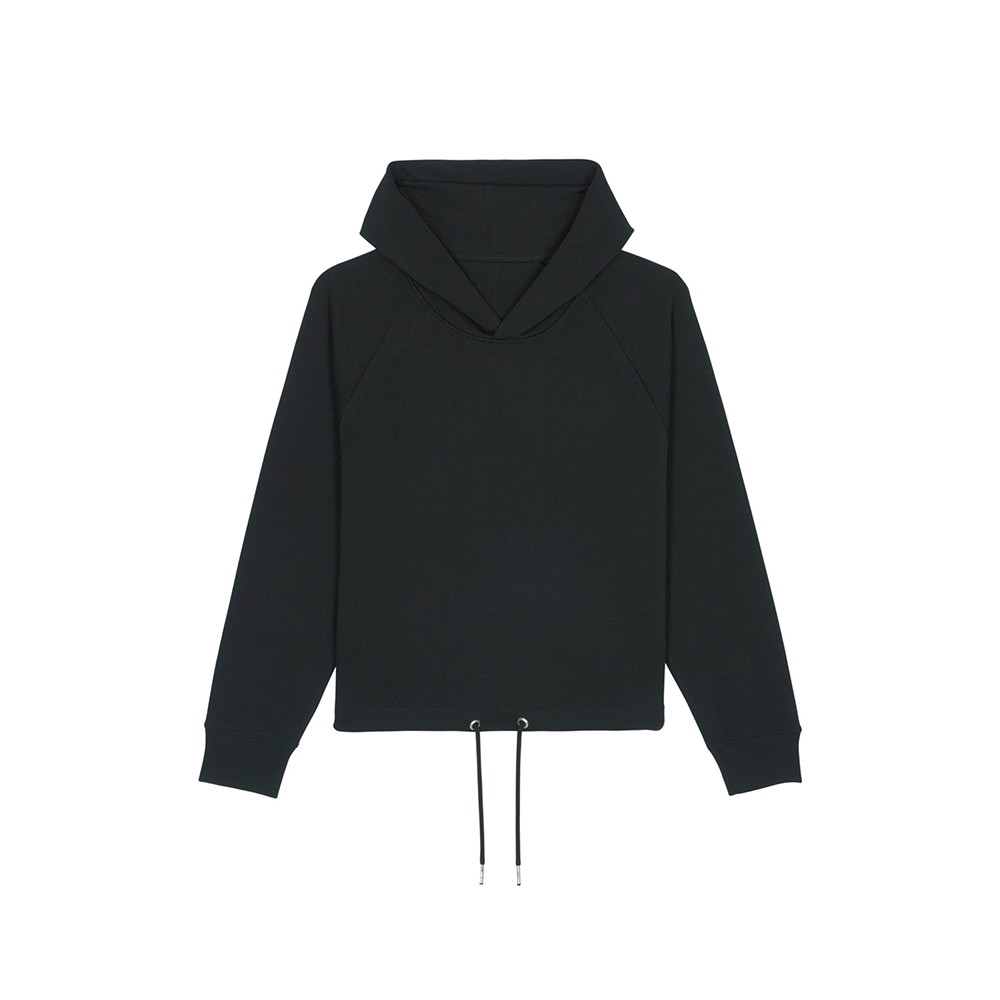 WOMEN CROPPED HOODIE MEDIUM FIT BLACK