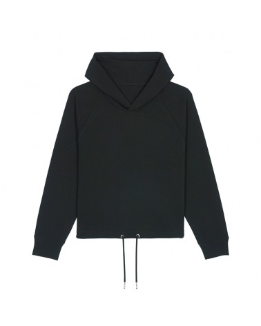 WOMEN CROPPED HOODIE MEDIUM FIT BLACK