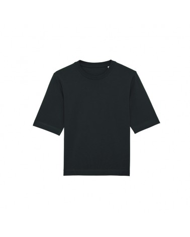 TSHIRT LUŹNY DAMSKI CZARNY