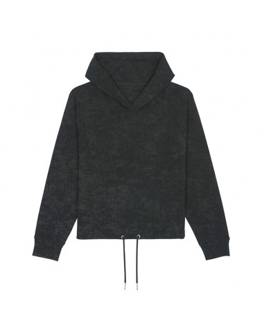 WOMEN CROPPED HOODIE MEDIUM FIT BLACK