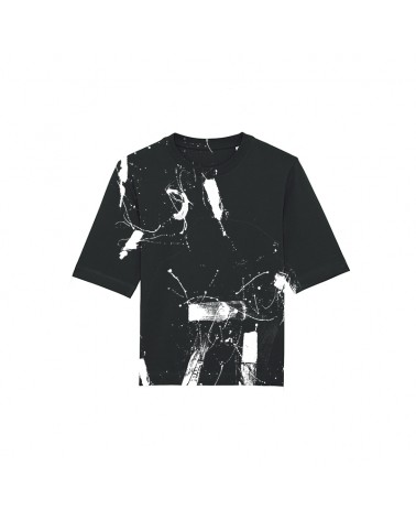 TSHIRT LUŹNY DAMSKI CZARNY