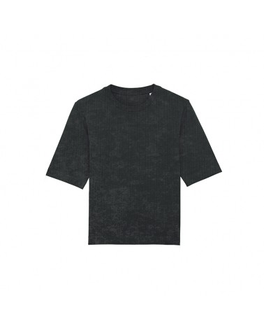 TSHIRT LUŹNY DAMSKI CZARNY