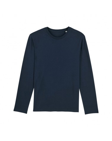 KOSZULKA LONGSLEEVE MEDIUM FIT MĘSKA GRANATOWA
