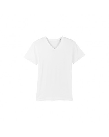 TSHIRT MĘSKI W SEREK LEKKO DOPASOWANY BIAŁY