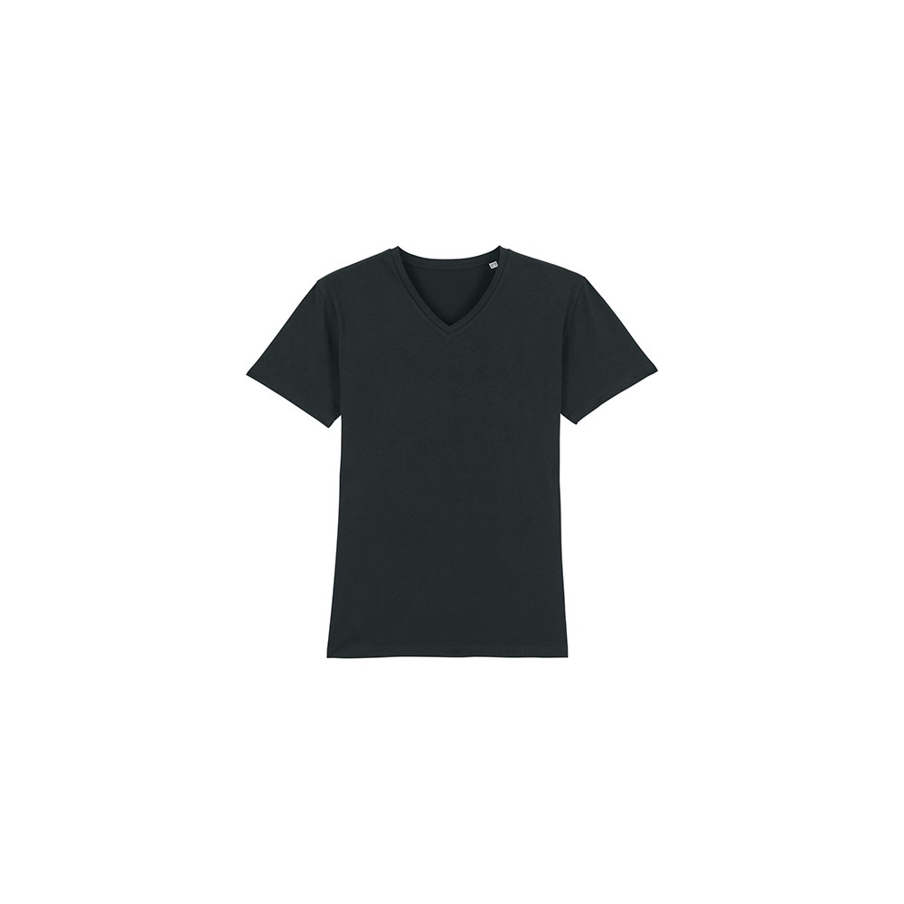 TSHIRT MĘSKI W SEREK LEKKO DOPASOWANY CZARNY
