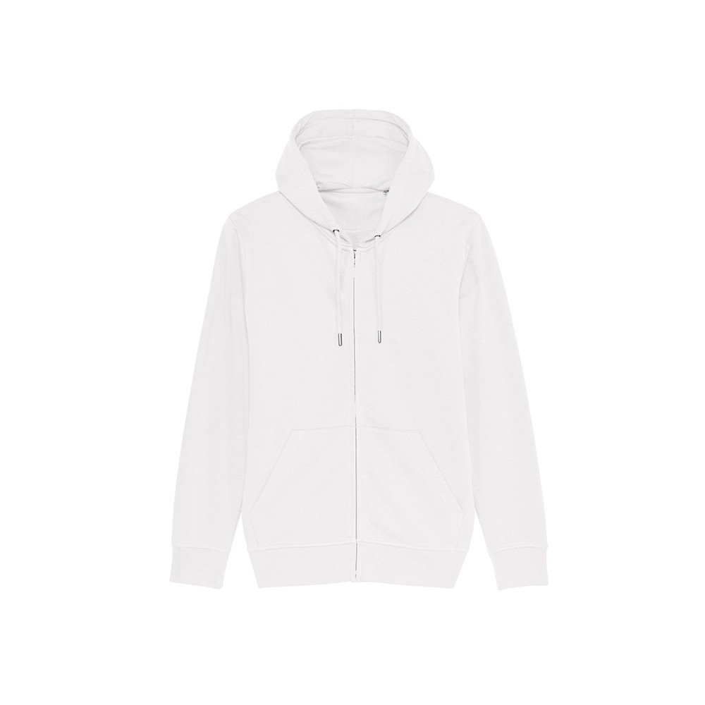 LEKKO DOPASOWANA BLUZA ROZPINANA UNISEX BIAŁY LEKKO DOPASOWANA BLUZA ROZPINANA UNISEX BIAŁY