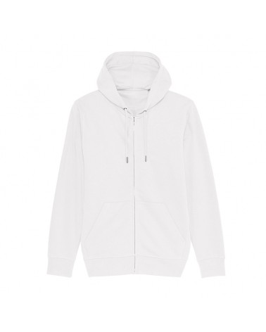 LEKKO DOPASOWANA BLUZA ROZPINANA UNISEX BIAŁY