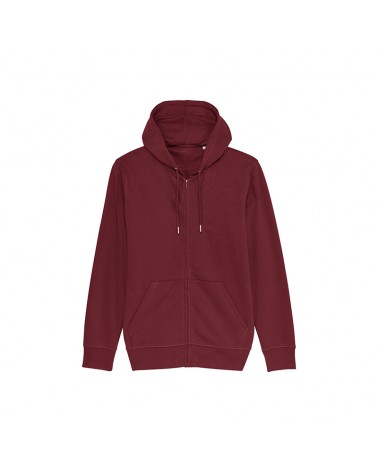 LEKKO DOPASOWANA BLUZA ROZPINANA UNISEX BORDO