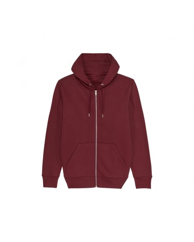 THE ICONIC MEN'S ZIP-THRU HOODIE SWEATSHIRT BURGUNDY
